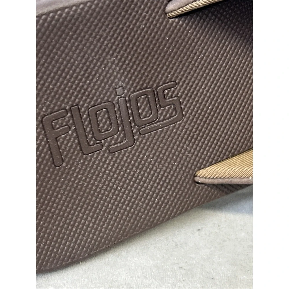 FLOJOS Men's Size 8 Flip Flop Sandals Dark Brown Shoes Beach Vacation‎ Walking